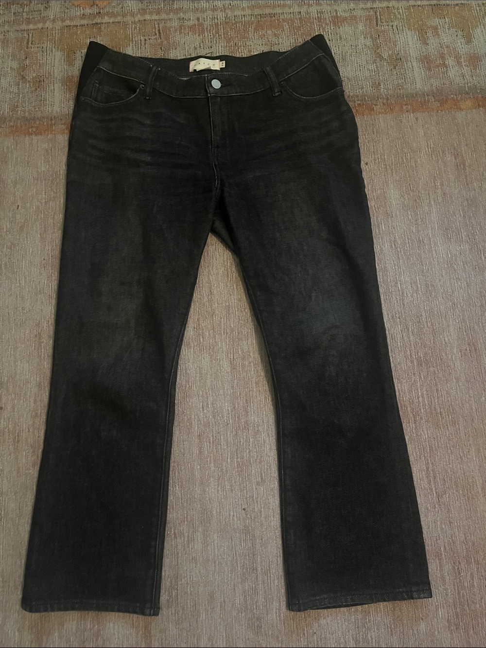 Hatch Dark wash Straight-Leg Cropped Maternity Jeans